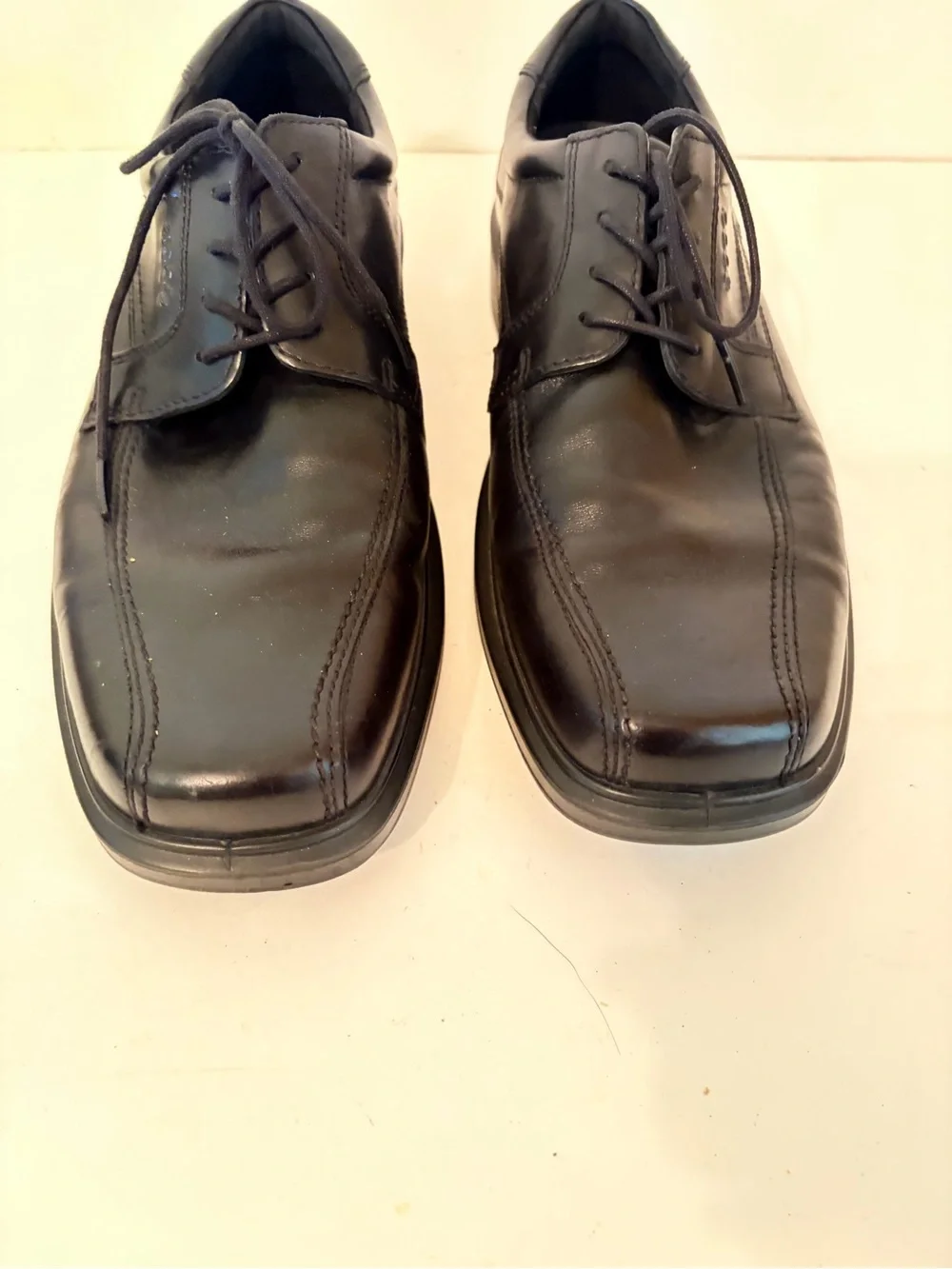 Ecco Black Leather Helsinki Oxford Comfort Dress Shoes